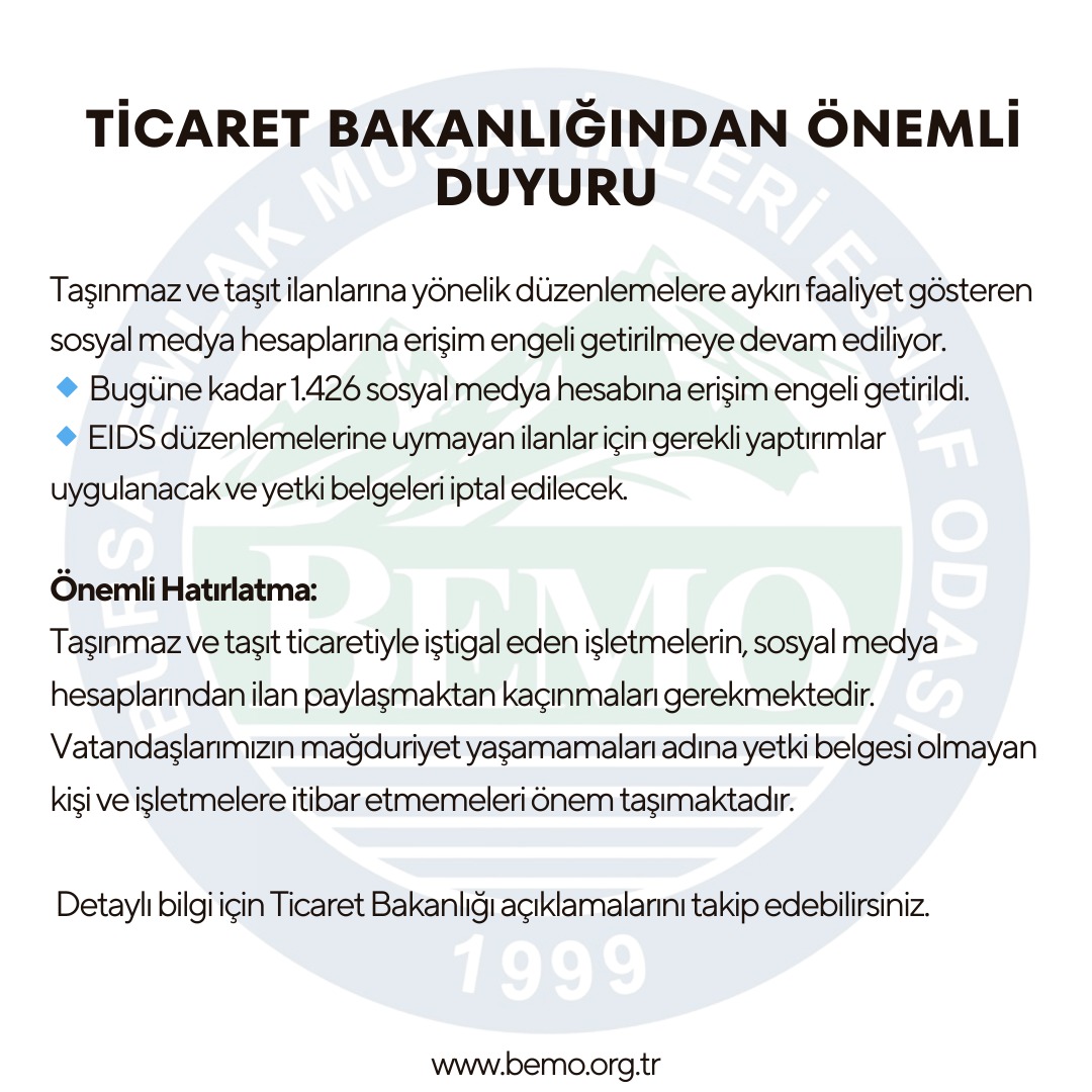Ticaret Bakanlığından Önemli Duyuru; Sosyal Medya Hesaplarına Erişim Engeli